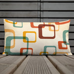 70s RETRO Premium THROW PILLOW Geometric Shapes Beige Orange Mint Brown