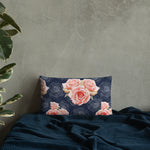 ROMANTIC VINTAGE ROSE Pillow, Gray Pink French Country Cottagecore
