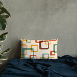 70s RETRO Premium THROW PILLOW Geometric Shapes Beige Orange Mint Brown