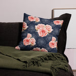 ROMANTIC VINTAGE ROSE Pillow, Gray Pink French Country Cottagecore