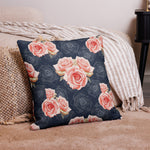 ROMANTIC VINTAGE ROSE Pillow, Gray Pink French Country Cottagecore