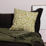 Retro 70s Daisy Pattern Duvet Cover Set: Green Orange White Floral Bedding