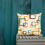 70s RETRO Premium THROW PILLOW Geometric Shapes Beige Orange Mint Brown