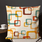 70s RETRO Premium THROW PILLOW Geometric Shapes Beige Orange Mint Brown