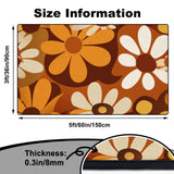 Size chart for brown orange daisy pattern area rug 3x5 ft: 5 ft x 3 ft (60 x 36 in / 150 x 90 cm), 0.3 in thick