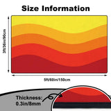 Size chart for orange red yellow wave pattern area rug 3x5 ft: 5 ft x 3 ft (60 x 36 in / 150 x 90 cm), 0.3 in thick