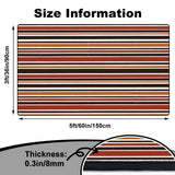 Size chart for striped area rug 3x5 ft in red, orange, brown and cream: 5 ft x 3 ft (60 x 36 in / 150 x 90 cm), 0.3 in thick