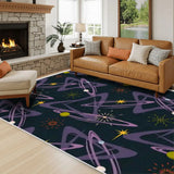 Area Rug with White Border 48’’x72’’ Atomic Mid Century Pattern Vol 1 (10) - retro rug