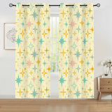Atomic 50s Design Vintage Curtains: Midcentury Modern Grommet Panels - 50’’x84’’x2pcs - retro curtains