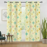 Atomic 50s Design Vintage Curtains: Midcentury Modern Grommet Panels - retro curtains