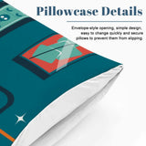 Atomic 60s Retro Full Duvet Cover Set - Teal Mid Century Bedding - retro bedding
