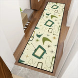 Atomic 60s Retro Runner Rugs – Pastel Yellow Green Midcentury Carpet - retro runner