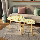 Atomic 60s Retro Tripod Nesting Table Set - Pastel Colors Midcentury Home - One Size - retro nesting tables