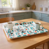 Atomic Cat 60s Lap Tray – Retro Plastic Serving Tray for Dinner or Drinks - Groß (43 x 33 cm) - Trays