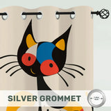 Atomic Cat Blackout Curtains with Silver Grommet - 50s 60s Retro Decor - retro curtains