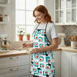 Atomic Cat Kitchen Apron – Retro 50s 60s Design with Utility Pocket - retro kitchen