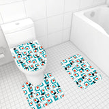 Atomic Cat Retro Midcentury Bath Rug Set | 3-Piece Vibrant 60s Decor - One Size - retro bathroom