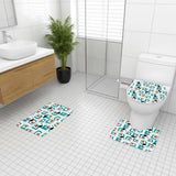 Atomic Cat Retro Midcentury Bath Rug Set | 3-Piece Vibrant 60s Decor - One Size - retro bathroom