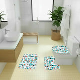 Atomic Cat Retro Midcentury Bath Rug Set | 3-Piece Vibrant 60s Decor - One Size - retro bathroom