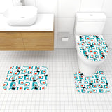Atomic Cat Retro Midcentury Bath Rug Set | 3-Piece Vibrant 60s Decor - One Size - retro bathroom