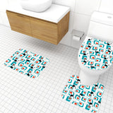 Atomic Cat Retro Midcentury Bath Rug Set | 3-Piece Vibrant 60s Decor - One Size - retro bathroom