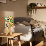 Atomic Cat Retro Tripod Table Lamp: Midcentury Linen Shade Remote LED - retro ads