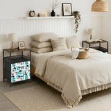 Atomic Cat Side Table with Power Outlets - Nightstand with 2 Drawers - retro bedside table