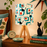 Atomic Cat Side Table with Power Outlets - Nightstand with 2 Drawers - retro bedside table