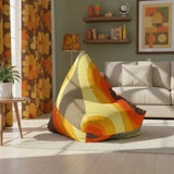 Atomic Era Bean Bag Chair Cover – 70s Midcentury Modern Accent - retro bean bag