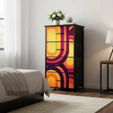Atomic Era Storage Dresser – Midcentury Modern 4-Drawer Fabric Cabinet - retro dresser