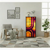 Atomic Era Storage Dresser – Midcentury Modern 4-Drawer Fabric Cabinet - retro dresser