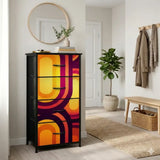 Atomic Era Storage Dresser – Midcentury Modern 4-Drawer Fabric Cabinet - retro dresser