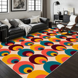 Atomic Midcentury Area Rug 48’’x72’’ – White Border Retro Modern Design - 48’’x72’’ - retro rug