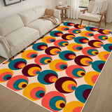 Atomic Midcentury Area Rug 48’’x72’’ – White Border Retro Modern Design - 48’’x72’’ - retro rug
