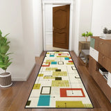 Atomic Style Midcentury Runner Rug – Retro 50s 60s Vintage Pattern - 24’’x72’’ - retro runner