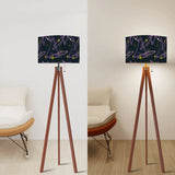 Atomic Wooden Tripod Lamp – 60s Retro Celestial Floor Light Black - retro floor lamps