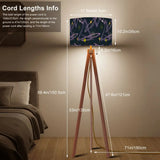 Atomic Wooden Tripod Lamp – 60s Retro Celestial Floor Light Black - retro floor lamps