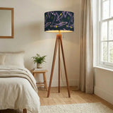 Atomic Wooden Tripod Lamp – 60s Retro Celestial Floor Light Black - retro floor lamps