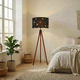 Atomic Wooden Tripod Lamp – 60s Retro Midcentury Modern Floor Light - retro floor lamps