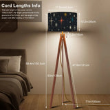 Atomic Wooden Tripod Lamp – 60s Retro Midcentury Modern Floor Light - retro floor lamps