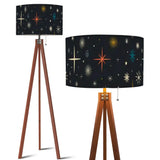 Atomic Wooden Tripod Lamp – 60s Retro Midcentury Modern Floor Light - US Plug - retro floor lamps