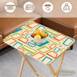 Atomic Wooden TV Tray Tables Set of 4 – Retro Folding Tables for Small Spaces - 4 Pack - retro tv tray
