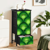 70s Retro Green Peacock Eye Dresser: Midcentury Modern 4-Drawer Cabinet