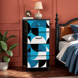 Geometric Retro 60s 4-Drawer Dresser – Lightweight Midcentury Storage