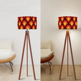 Nordic Retro Tripod Floor Lamp, Peacock Eye Orange