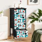 60s Atomic Cat Retro Dresser: Midcentury Modern Fabric Storage Cabinet