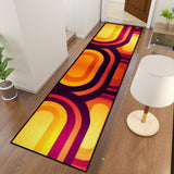 Bold Retro 70s Runner – Midcentury Yellow Red Orange Rug | Multi Sizes