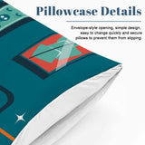 Atomic 60s Retro Full Duvet Cover Set - Teal Mid Century Bedding