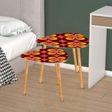 Triangle 60s Retro Tripod Nesting Table Set, Orange Flowers