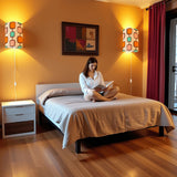 50s Retro Wall Sconces Set –  Smart LED, Geometric Orange